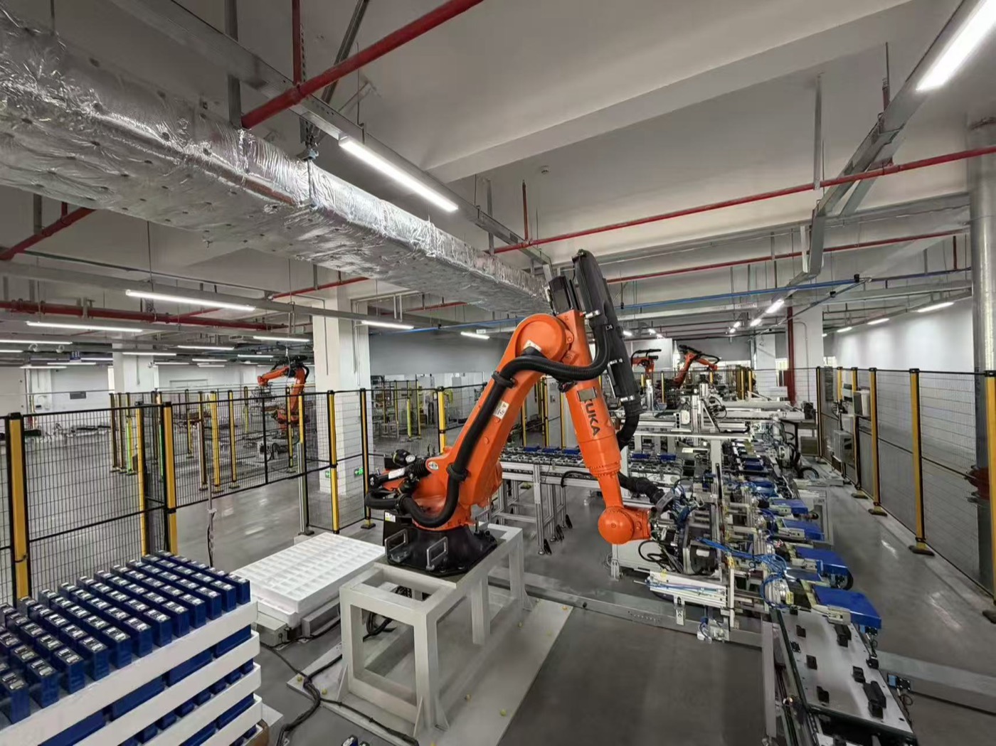 Automated lithium battery production line at the Mewyeah / Skana manufacturing facility